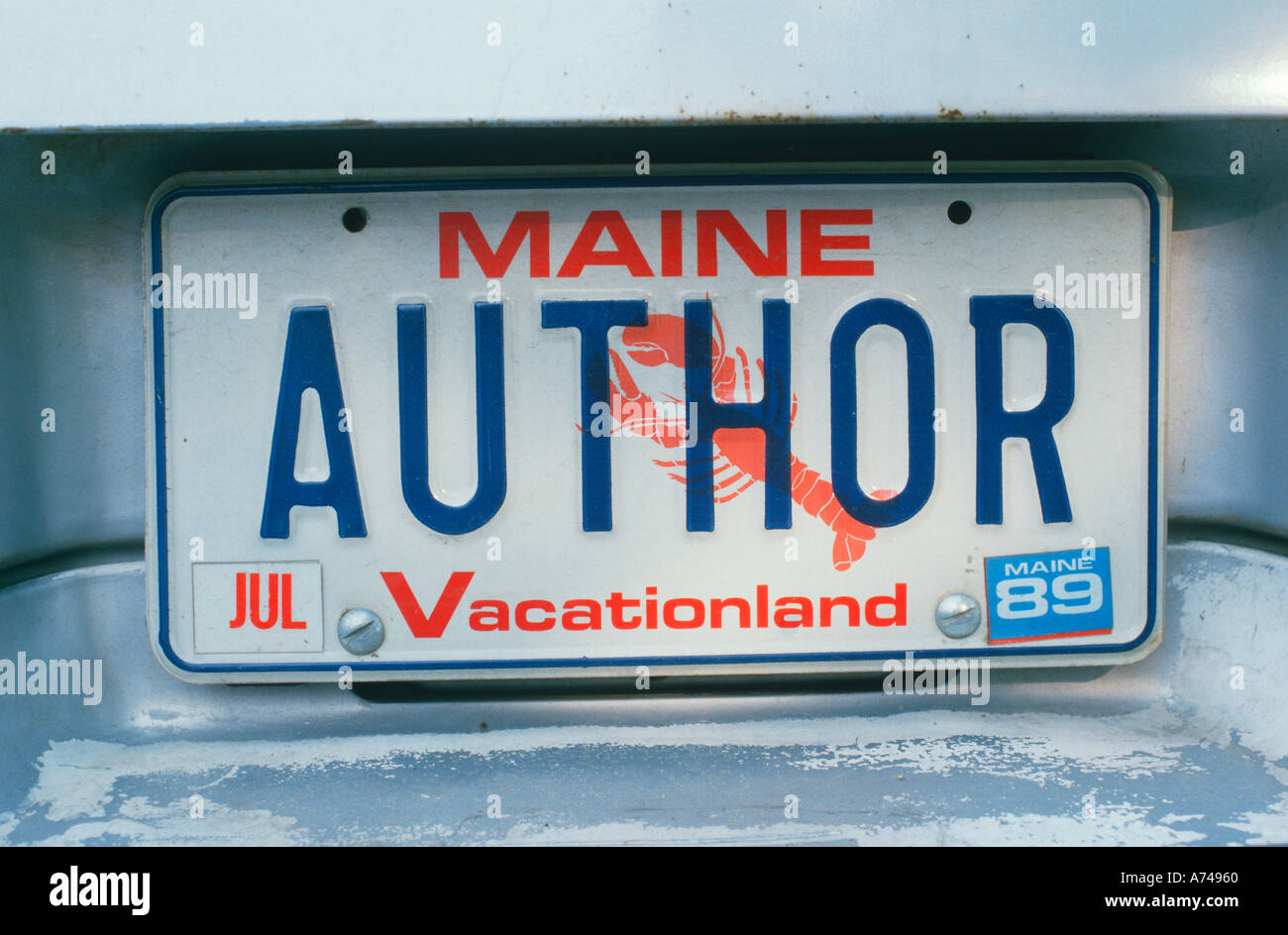 Vanity License Plate Maine Stock Photo Alamy