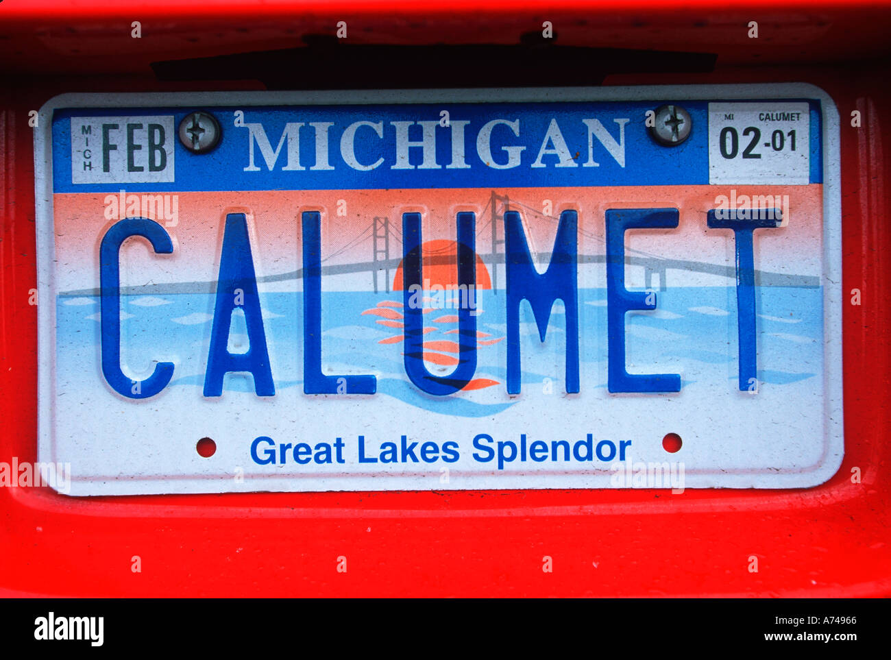 Vanity License Plate Michigan Stock Photo Alamy