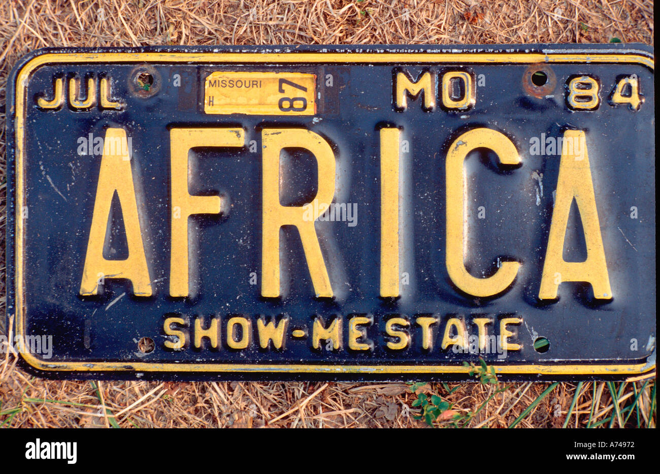 Vanity License Plate Missouri Stock Photo Alamy