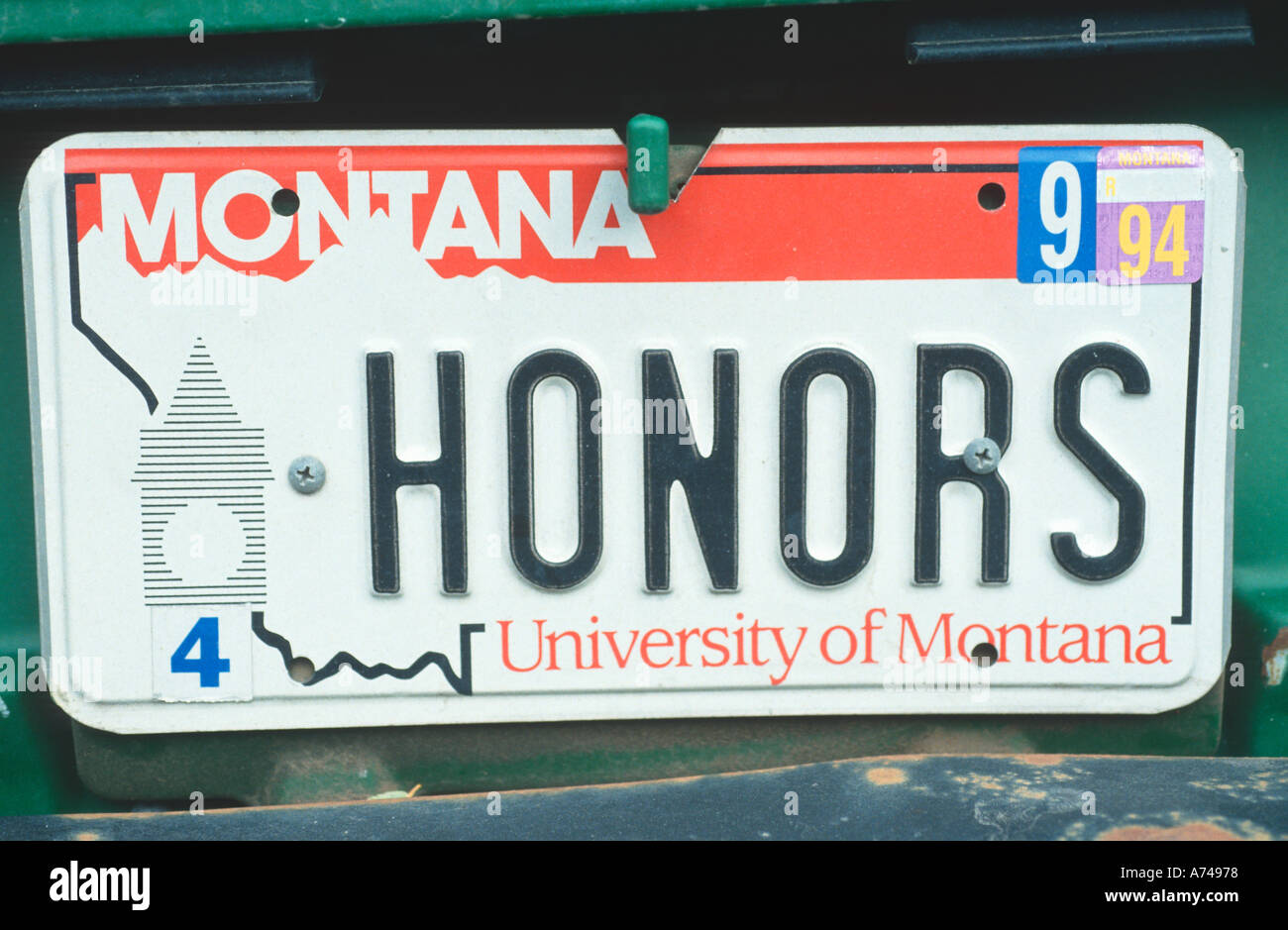Vanity License Plate Montana Stock Photo Alamy