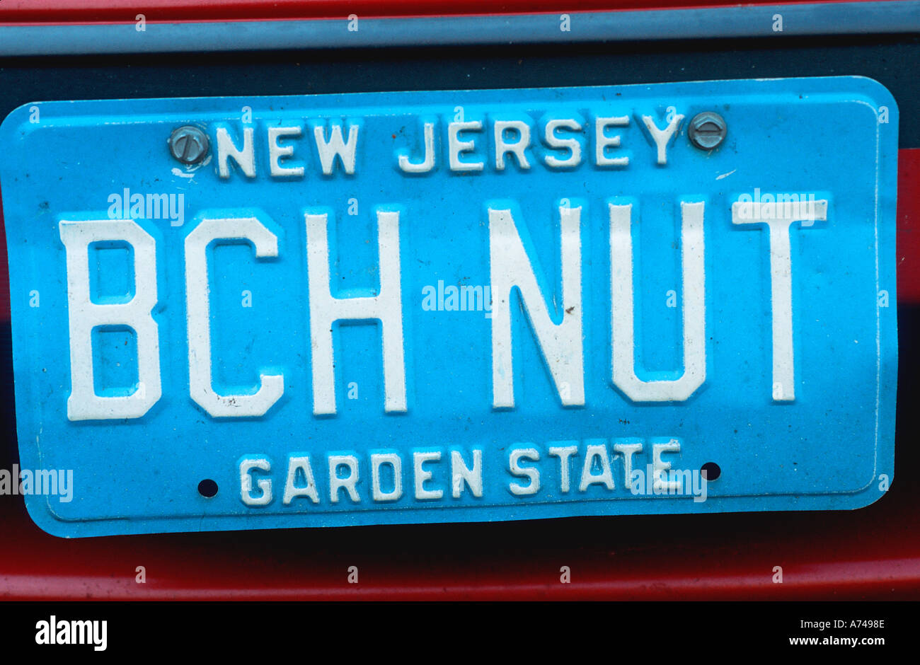 Vanity License Plate New Jersey Stock Photo Alamy