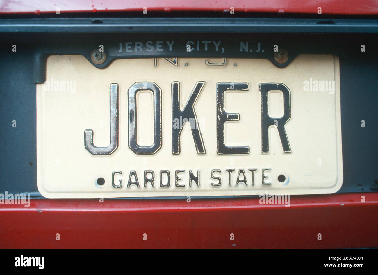 Vanity License Plate New Jersey Stock Photo Alamy