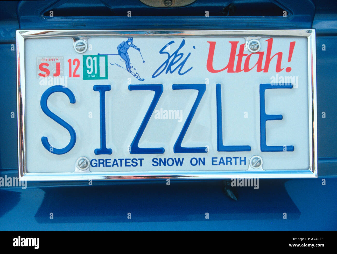 Vanity License Plate Utah Stock Photo Alamy