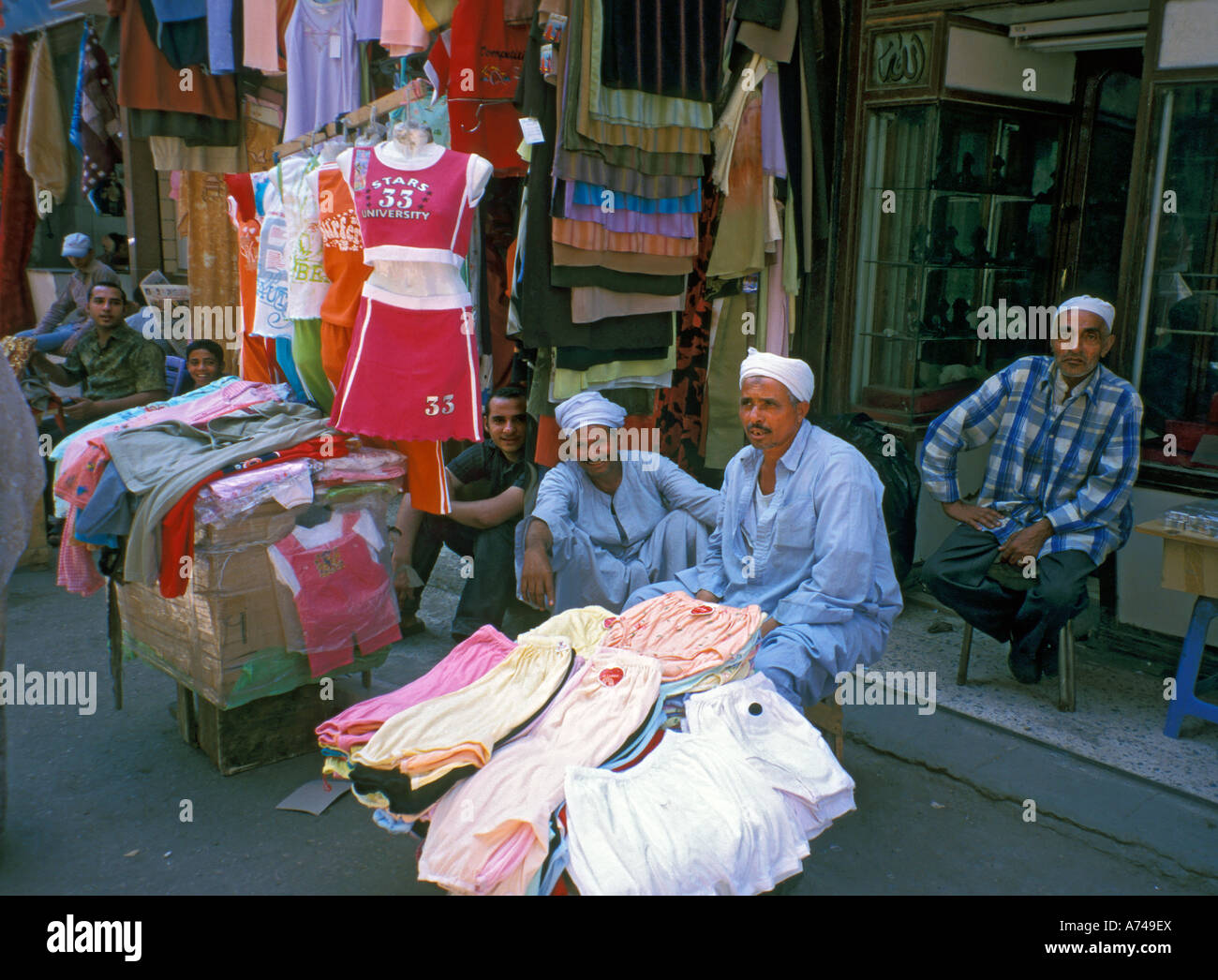 Men selling on Bazaar in Cairo Egypt Stock Photo