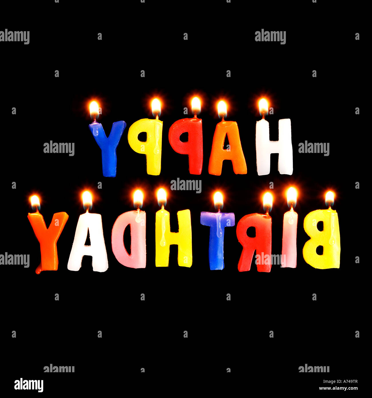 Happy Birthday Candles Back To Front Picture By Patrick Steel Stock Photo Alamy
