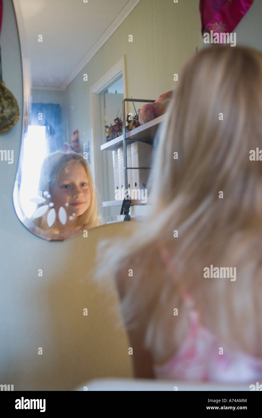 youg-girl-in-front-of-a-mirror-stock-photo-alamy