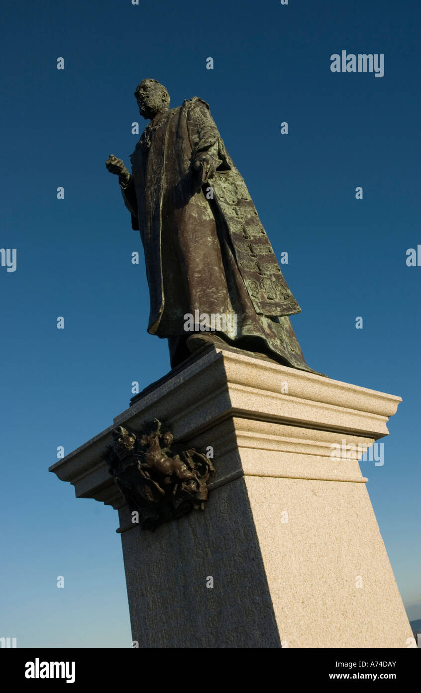 Stauue of the Duke Of Devonshire on Eastbourne seafront, England. Stock Photo