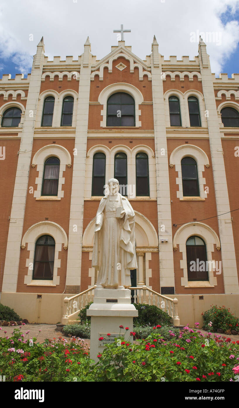 Statue of Marcellin Champagnat outside St. Ildephonsus' at the Benedictine town of New Norcia in Western Australia Stock Photo