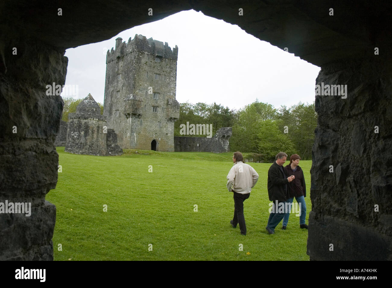 IRELAND County Galway Connacht Oughterard Aughnanure Castle Stock Photo ...