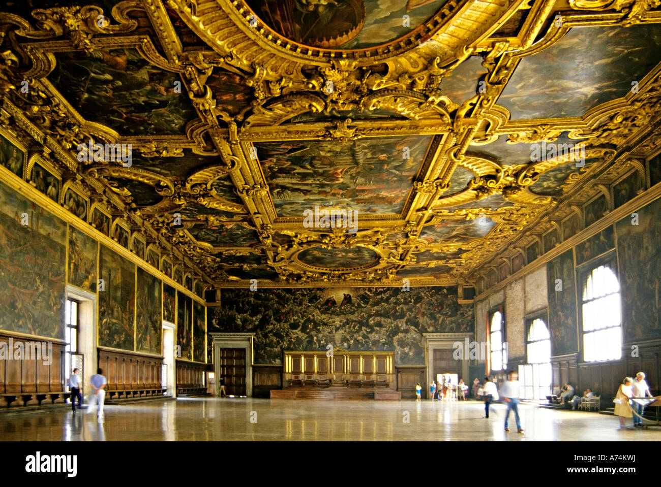 The Grand Council Chamber Doge's Palace Venice Italy Stock Photo