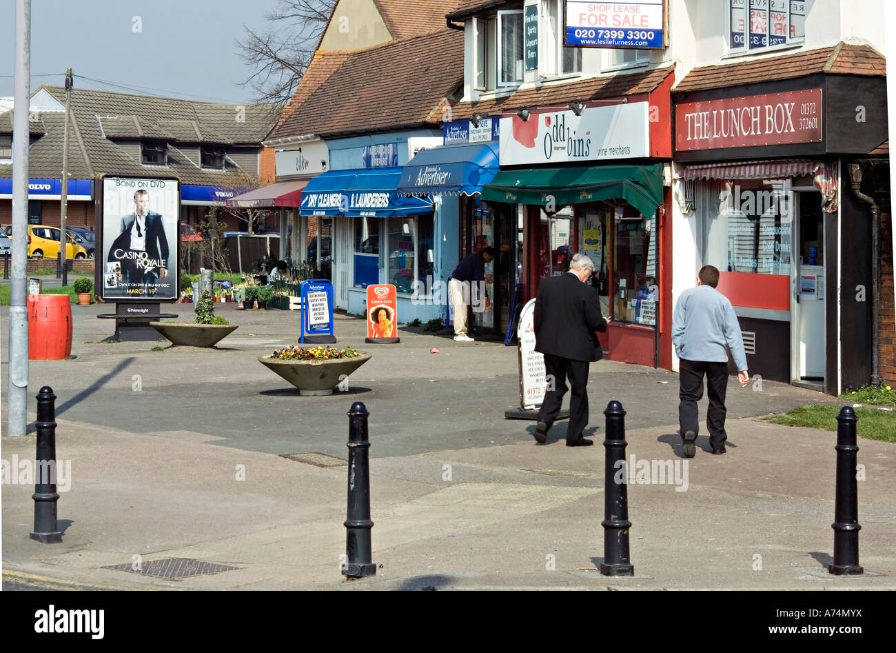Shopping Parade at Leatherhead, Surrey, UK Stock Photo Alamy