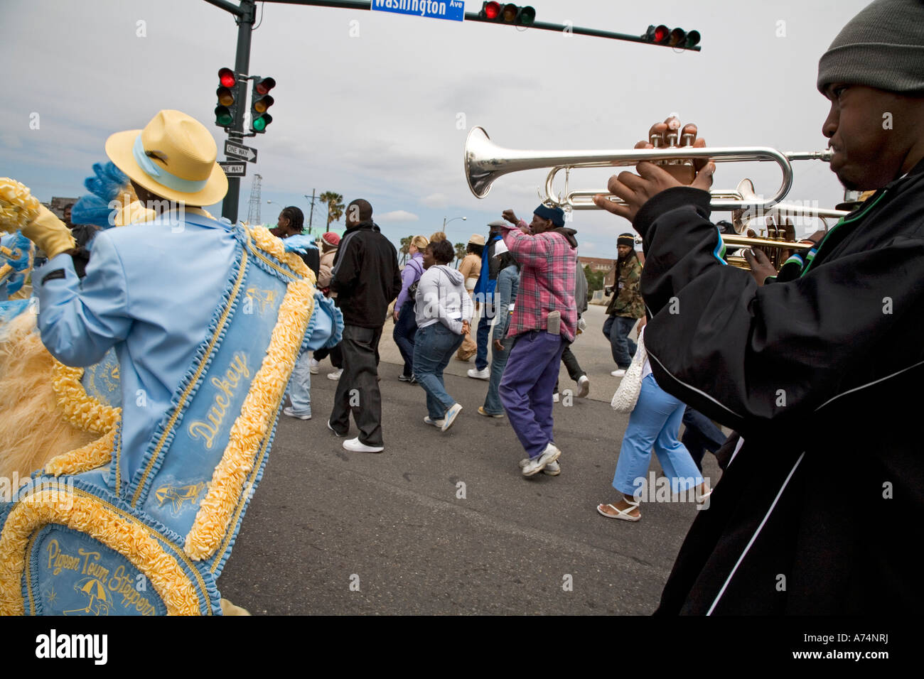 New Orleans Second Line Parade Stock Photo