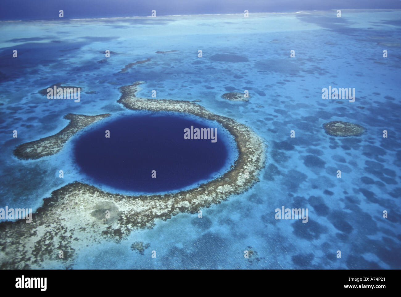 CENTRAL AMERICA, Belize, Large coral reefs off the coast of Belize