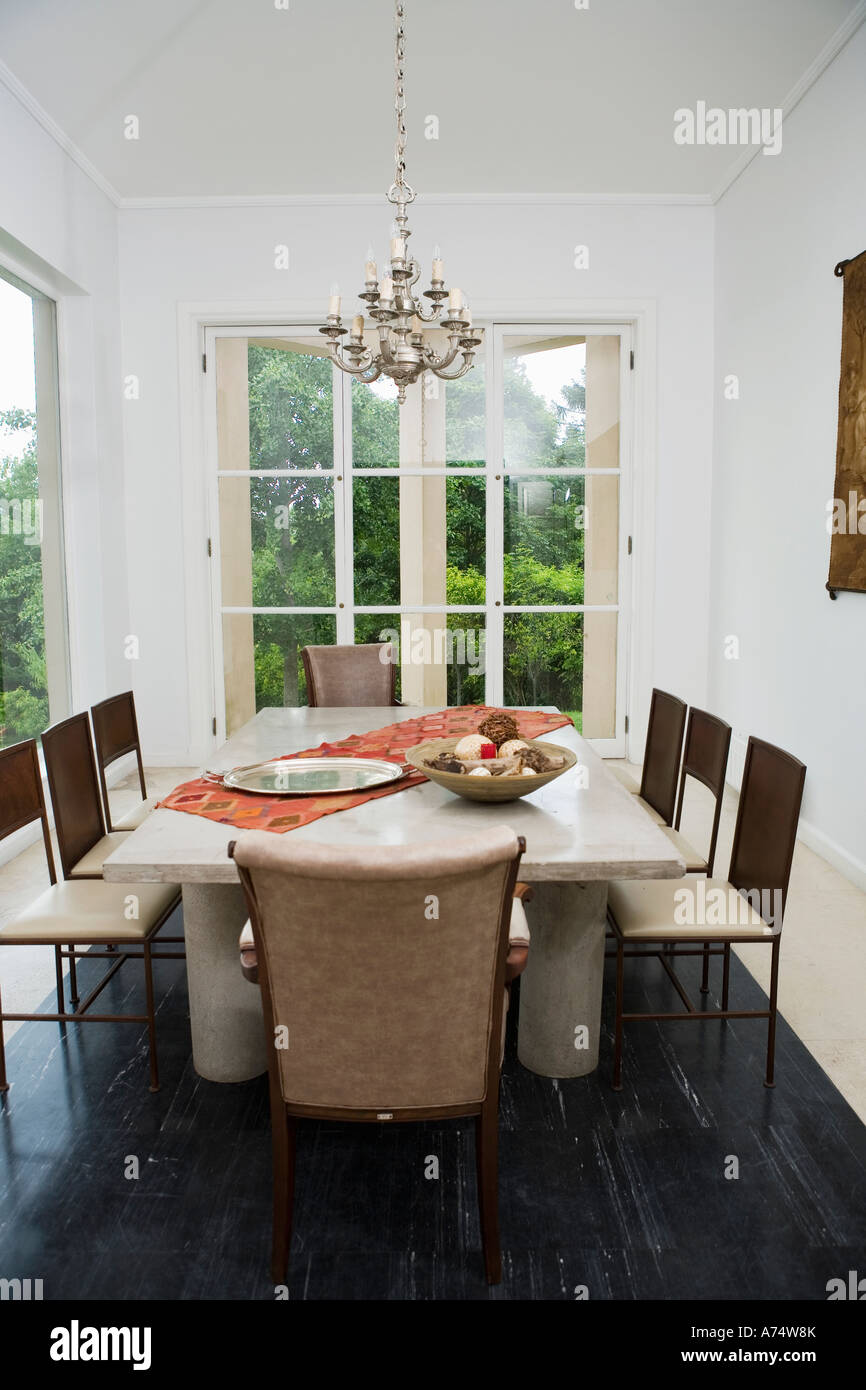 Empty dining room Stock Photo Alamy