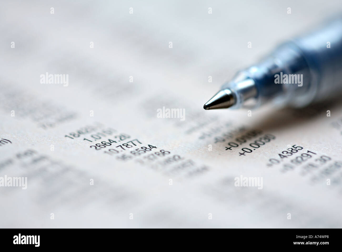 Analysing the numbers Stock Photo
