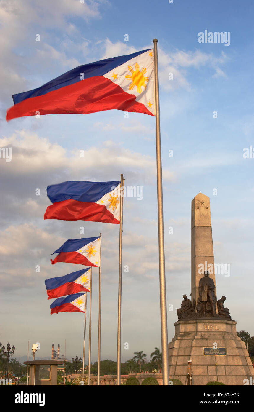Philippine Flags At Rizal Memorial Stock Photo
