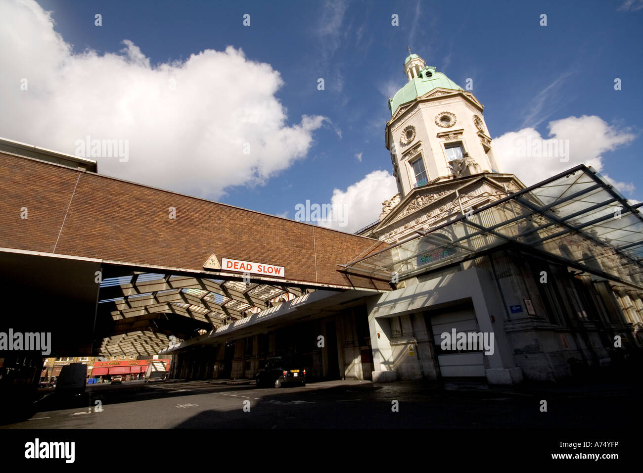 An entrance to Smithfields meat market in Faringdon, London Stock Photo