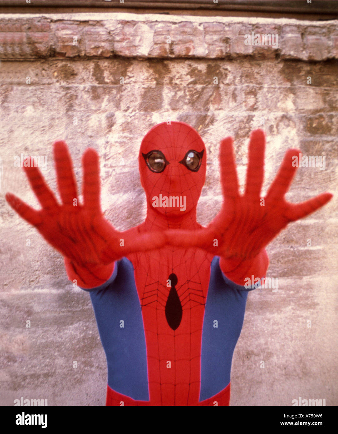 SPIDERMAN 1970s US TV television series with  Nicholas Hammond as Peter Parker the  Spiderman Stock Photo
