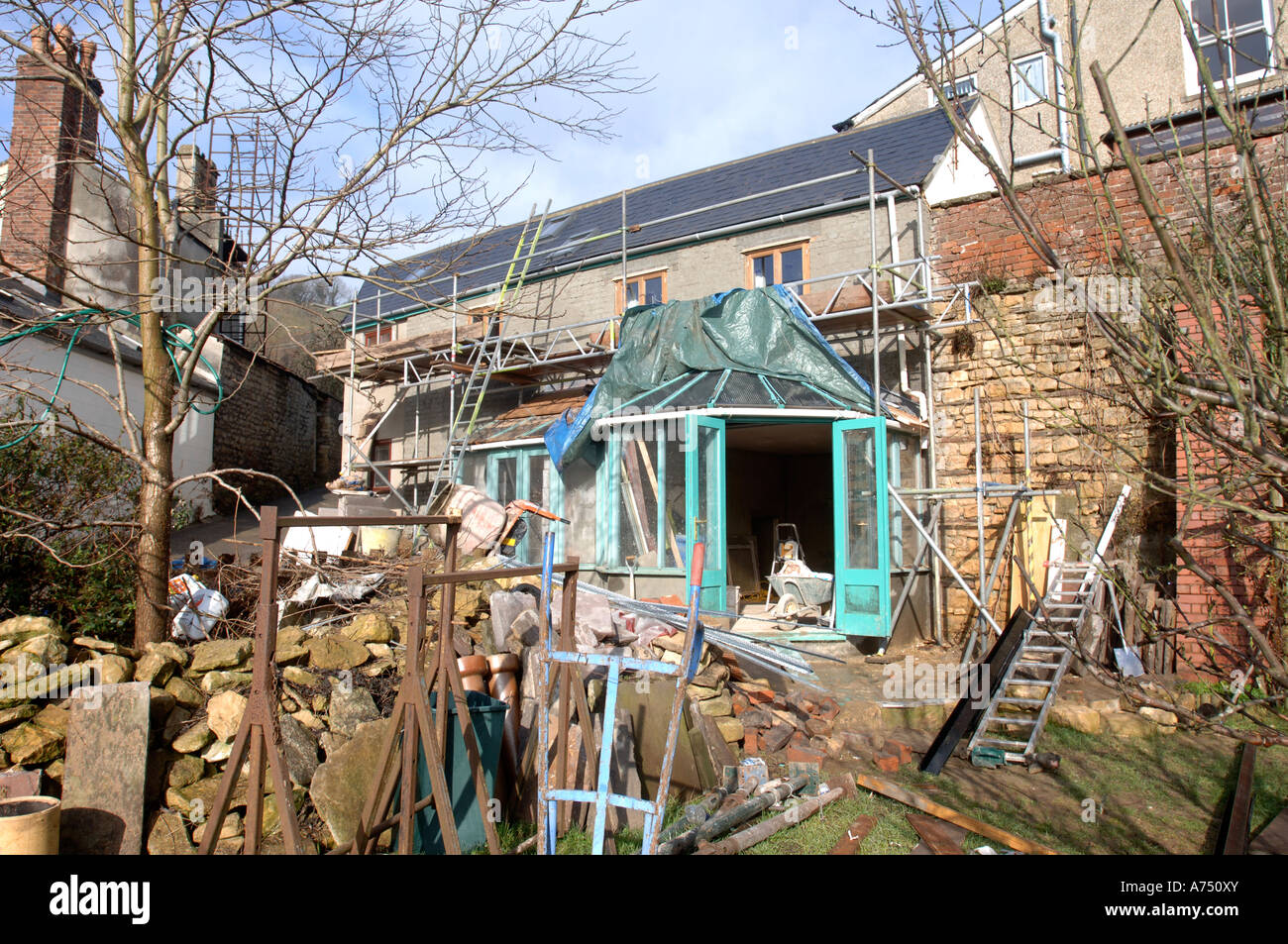 A COTTAGE UNDER RENOVATION UK Stock Photo Alamy