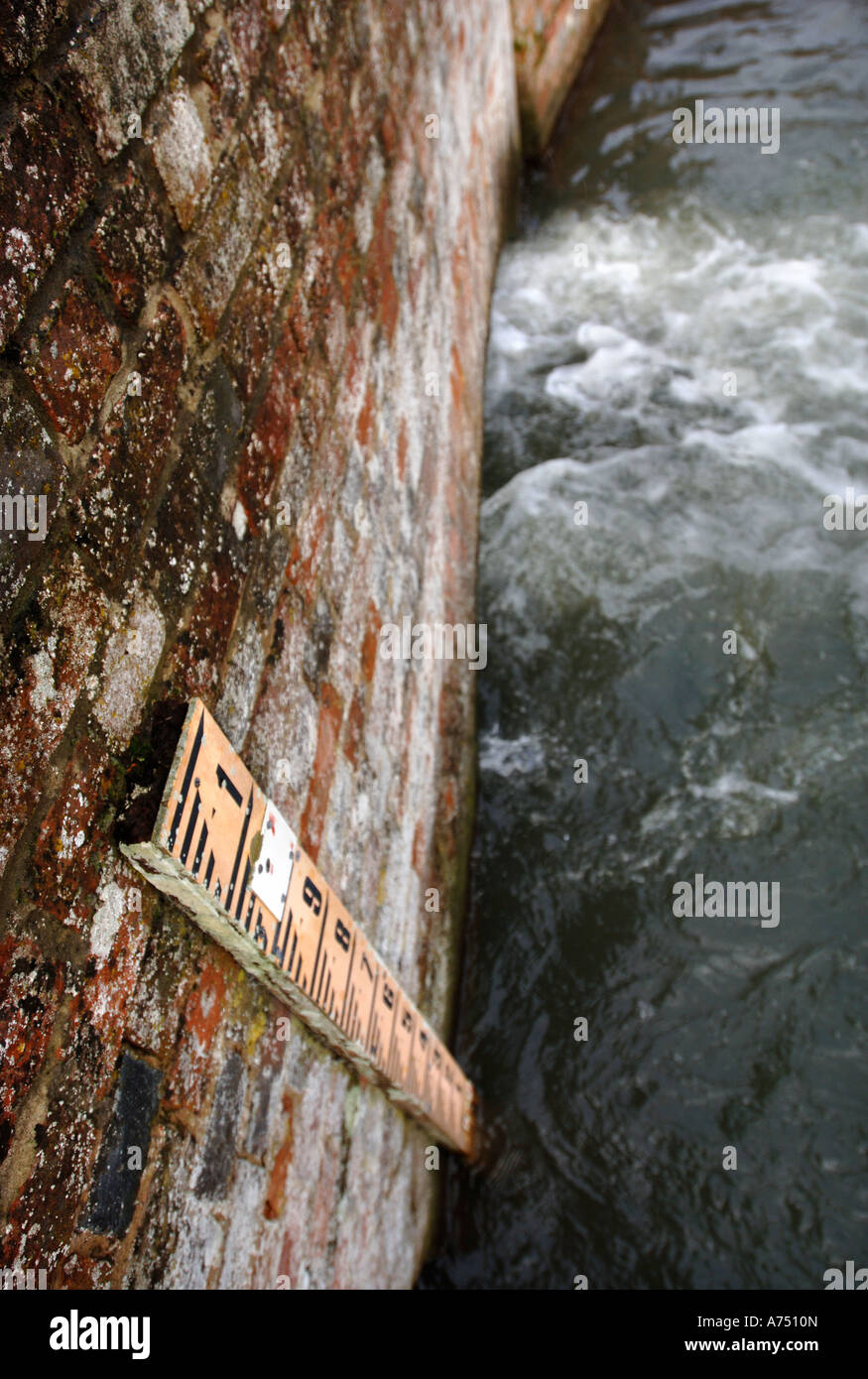 HIGH RIVER LEVELS ON THE RIVER KENNET AT LOWER DENFORD NEAR HUNGERFORD UK Stock Photo