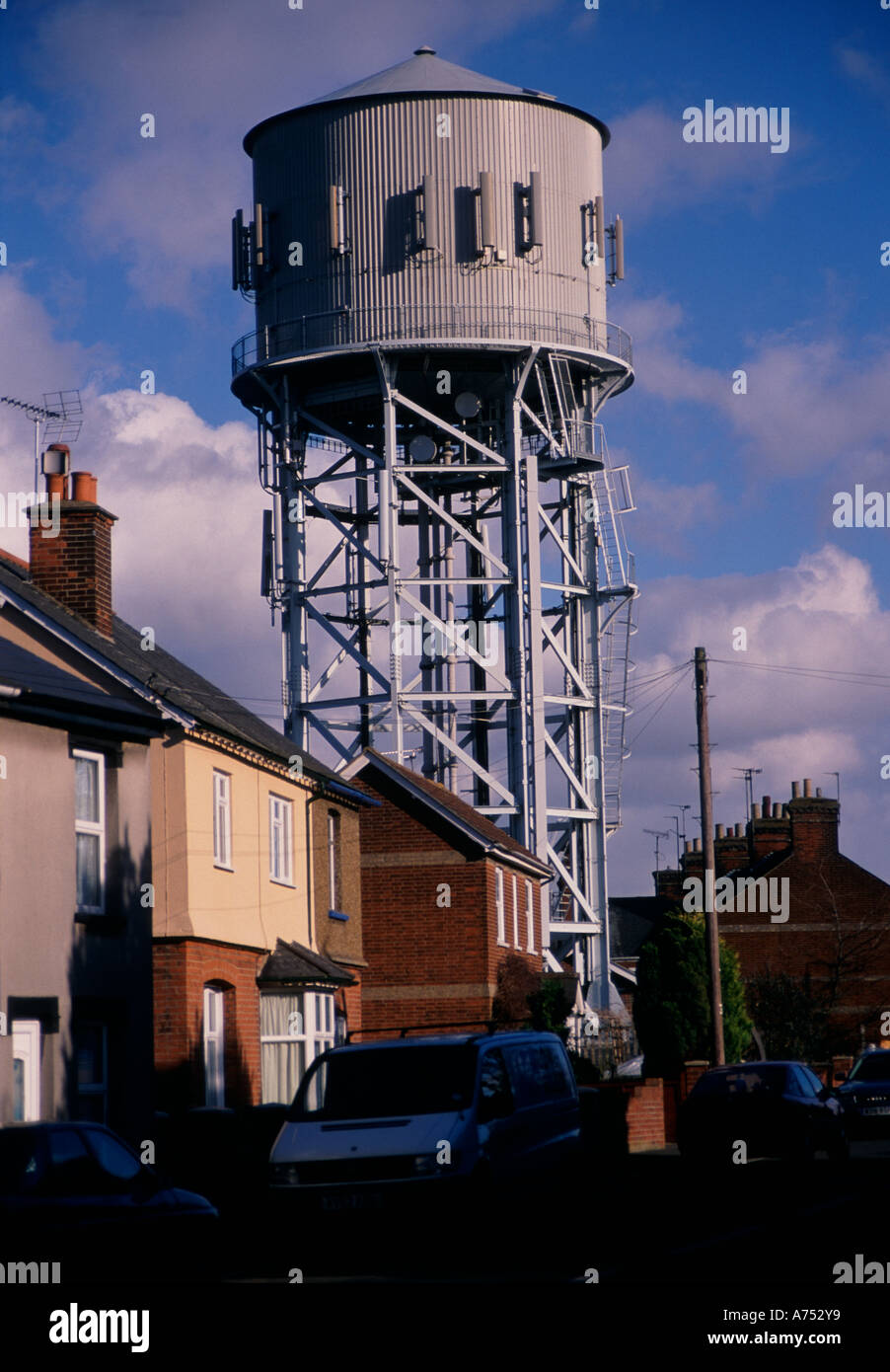 Water tower and houses Clacton Essex England Stock Photo Alamy