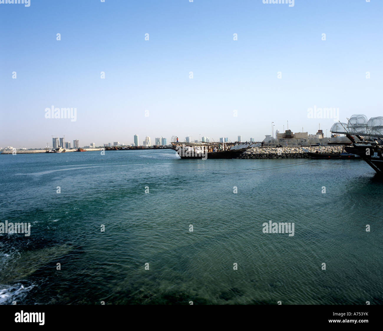 FISHING HARBOUR IN DOHA QATAR Stock Photo Alamy