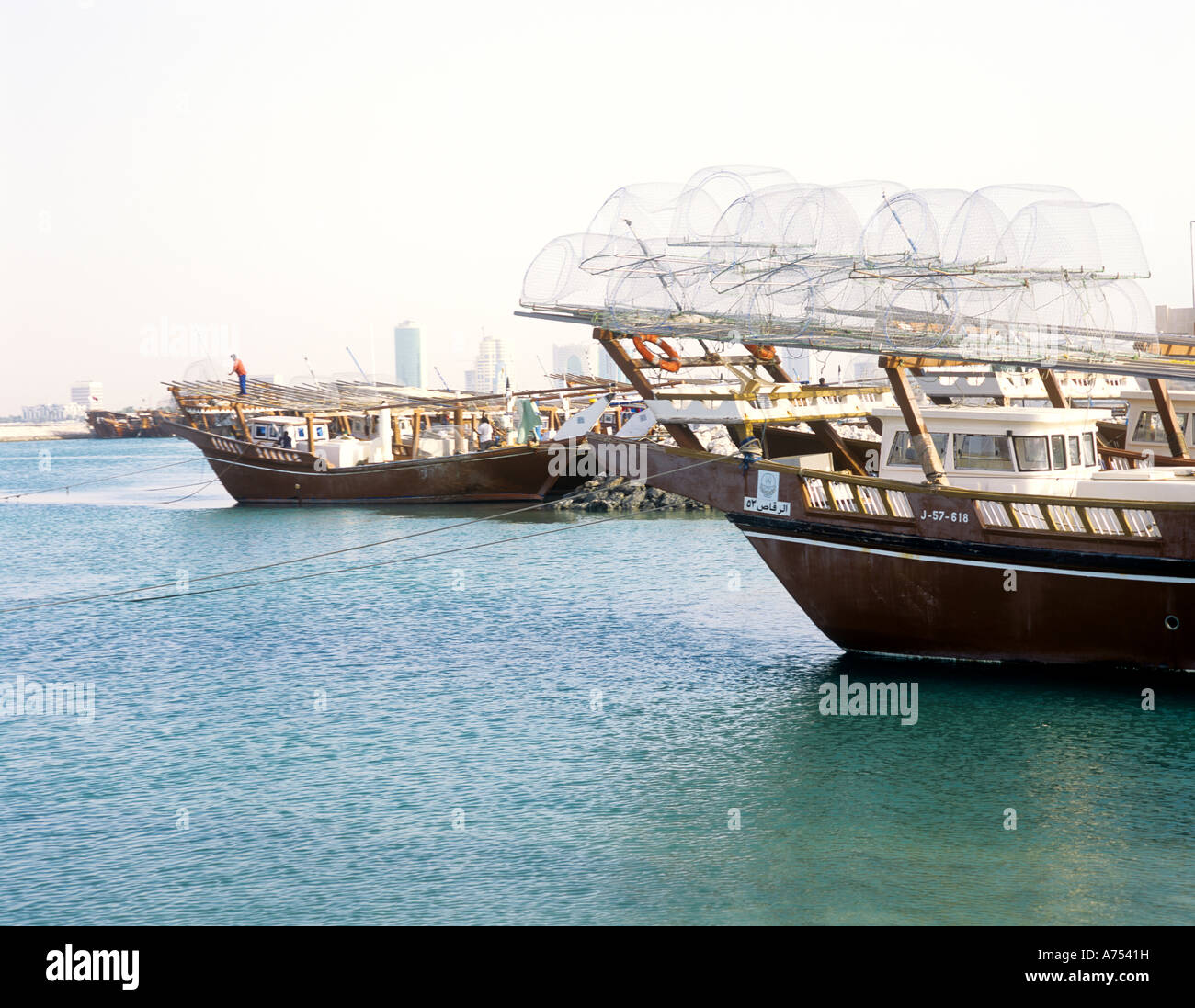 FISHING HARBOUR IN DOHA QATAR Stock Photo Alamy