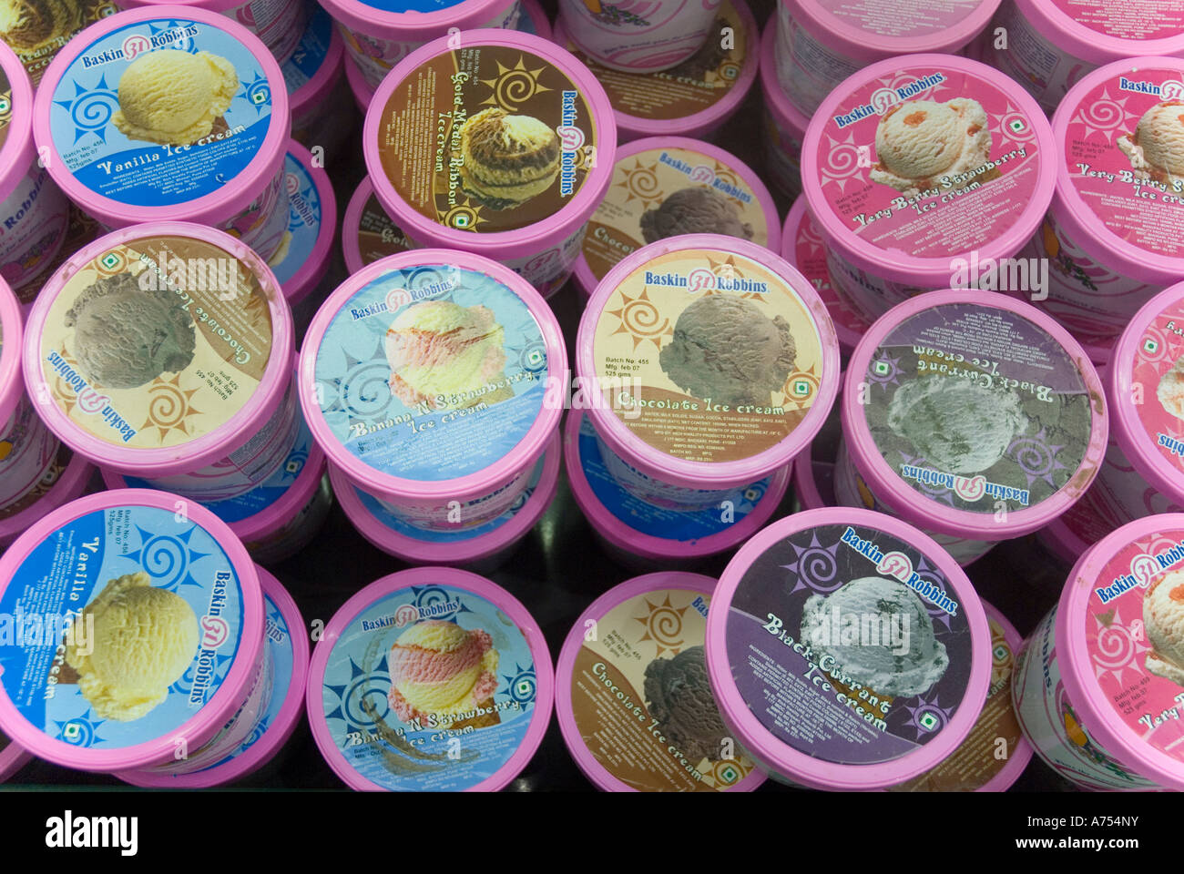 Tubs of Baskin Robbins ice cream Stock Photo Alamy