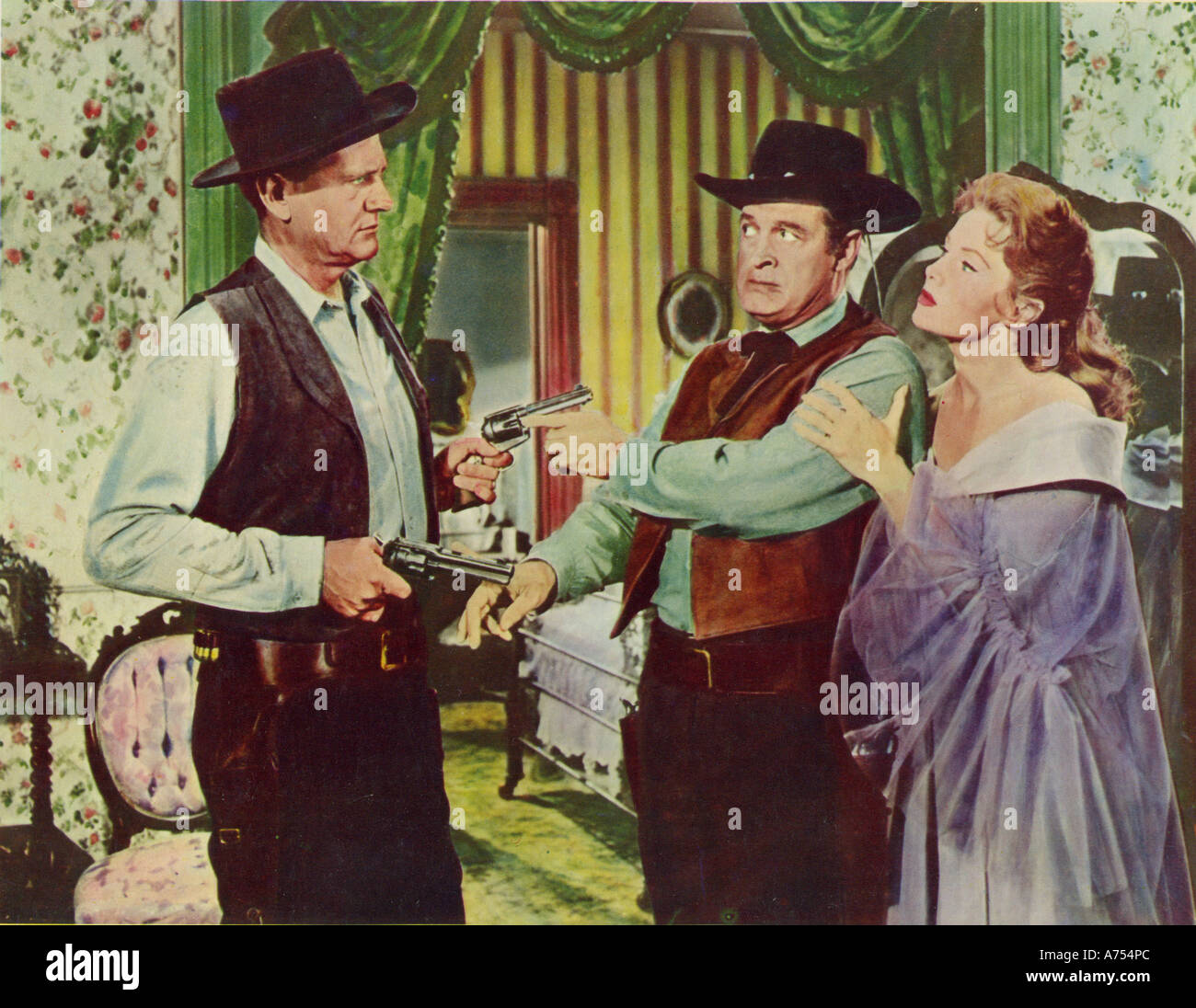 ALIAS JESSE JAMES  1959 Hope Enterprises film with from left Wendell Corey, Bob Hope and Rhonda Fleming Stock Photo