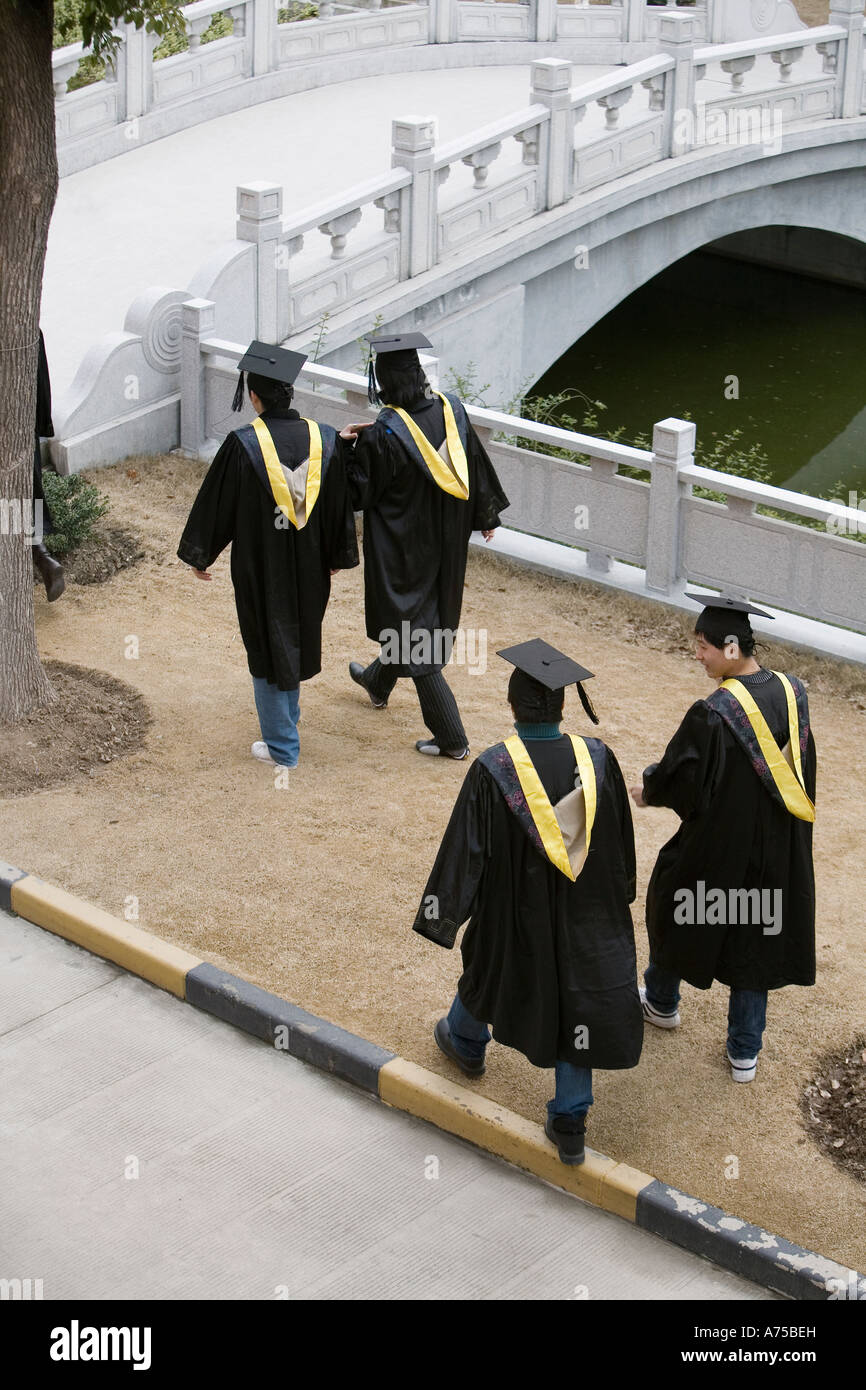 High angle view of students wearing graduation robes Stock Photo Alamy