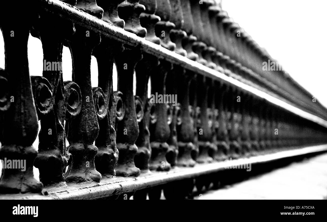 Cast iron railings Black and White Stock Photos & Images - Alamy