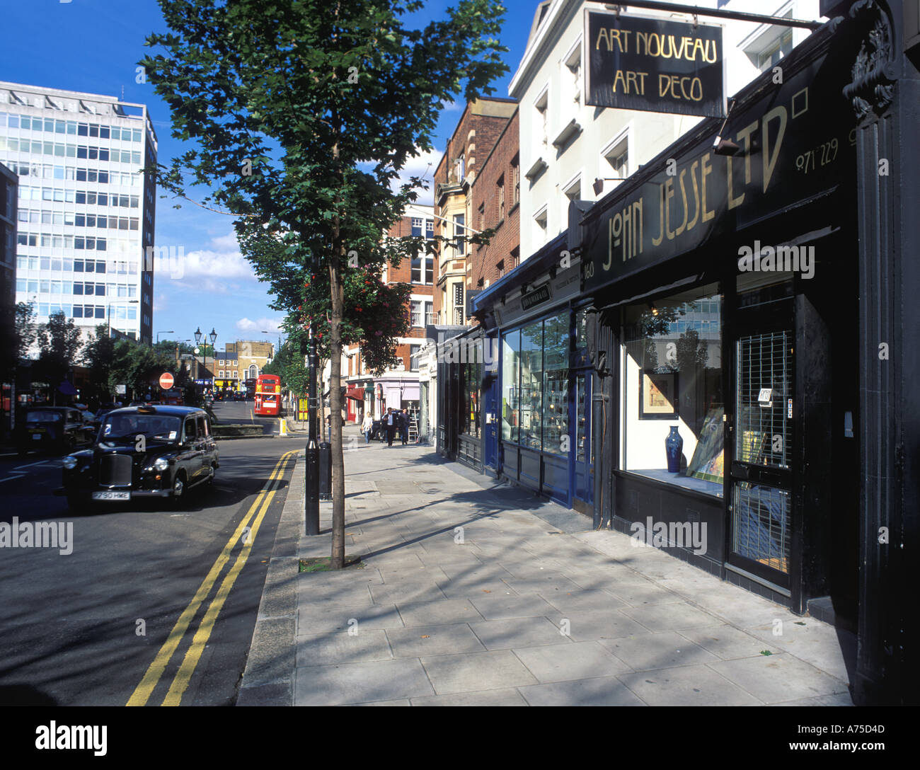 UK London Notting Hill Kensington Church Street Antique Shops Stock Photo