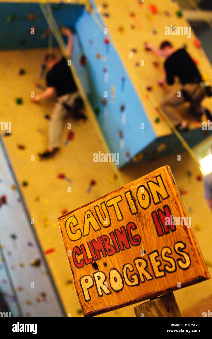 Indoor rock climbing wall Stock Photo Alamy