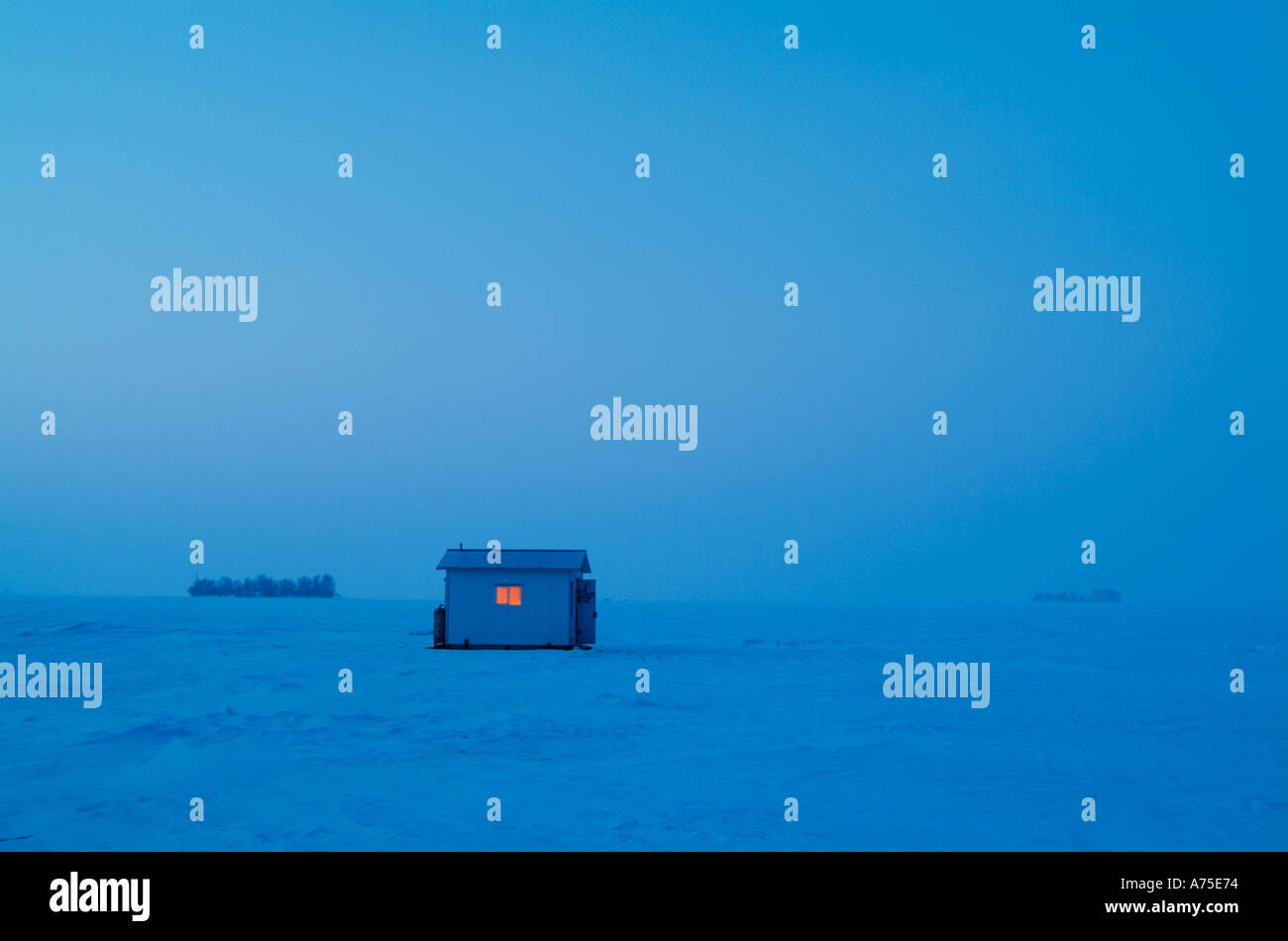 Ice house on Lake of the Woods Minnesota Stock Photo Alamy