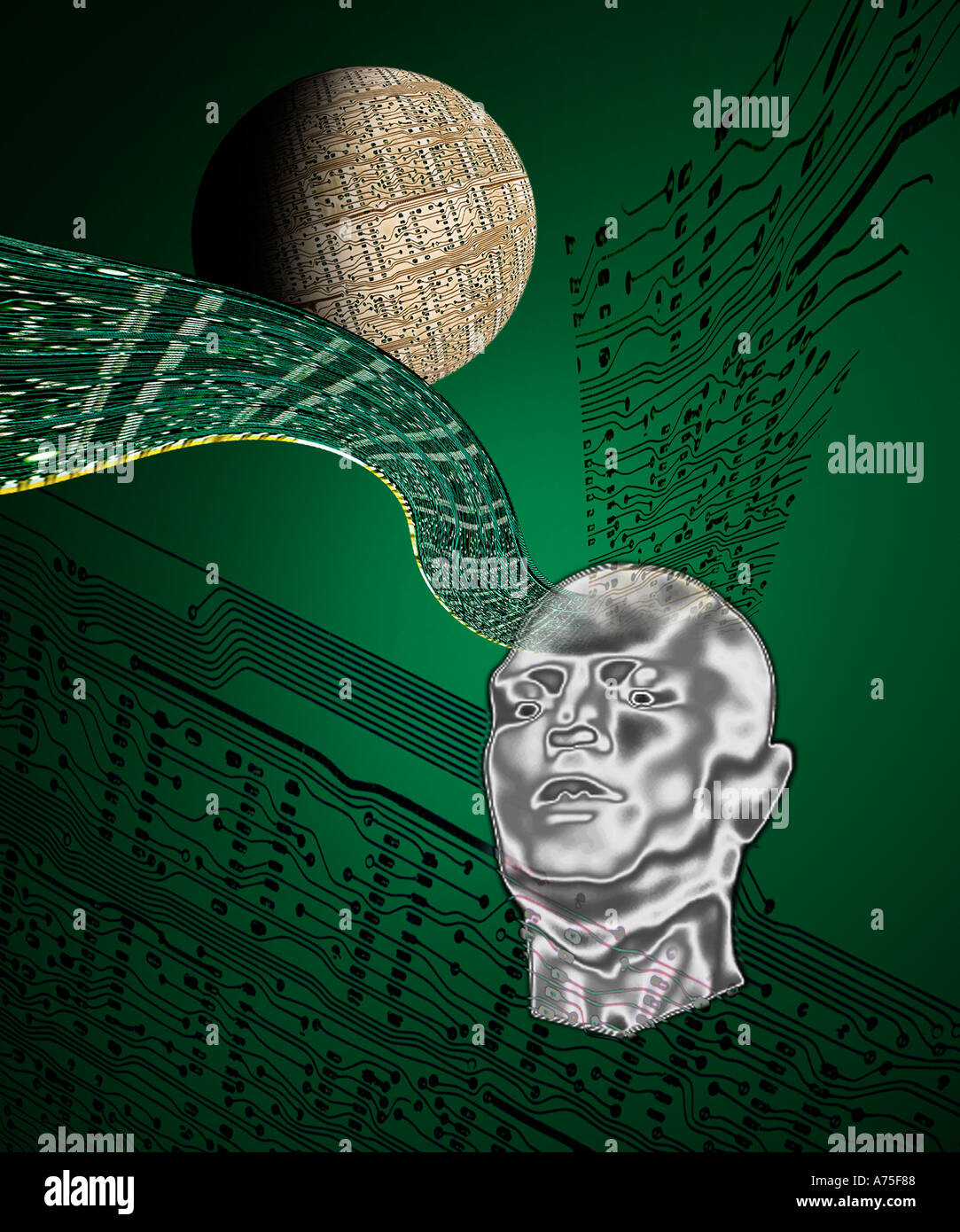 Digital circuits and communications Stock Photo