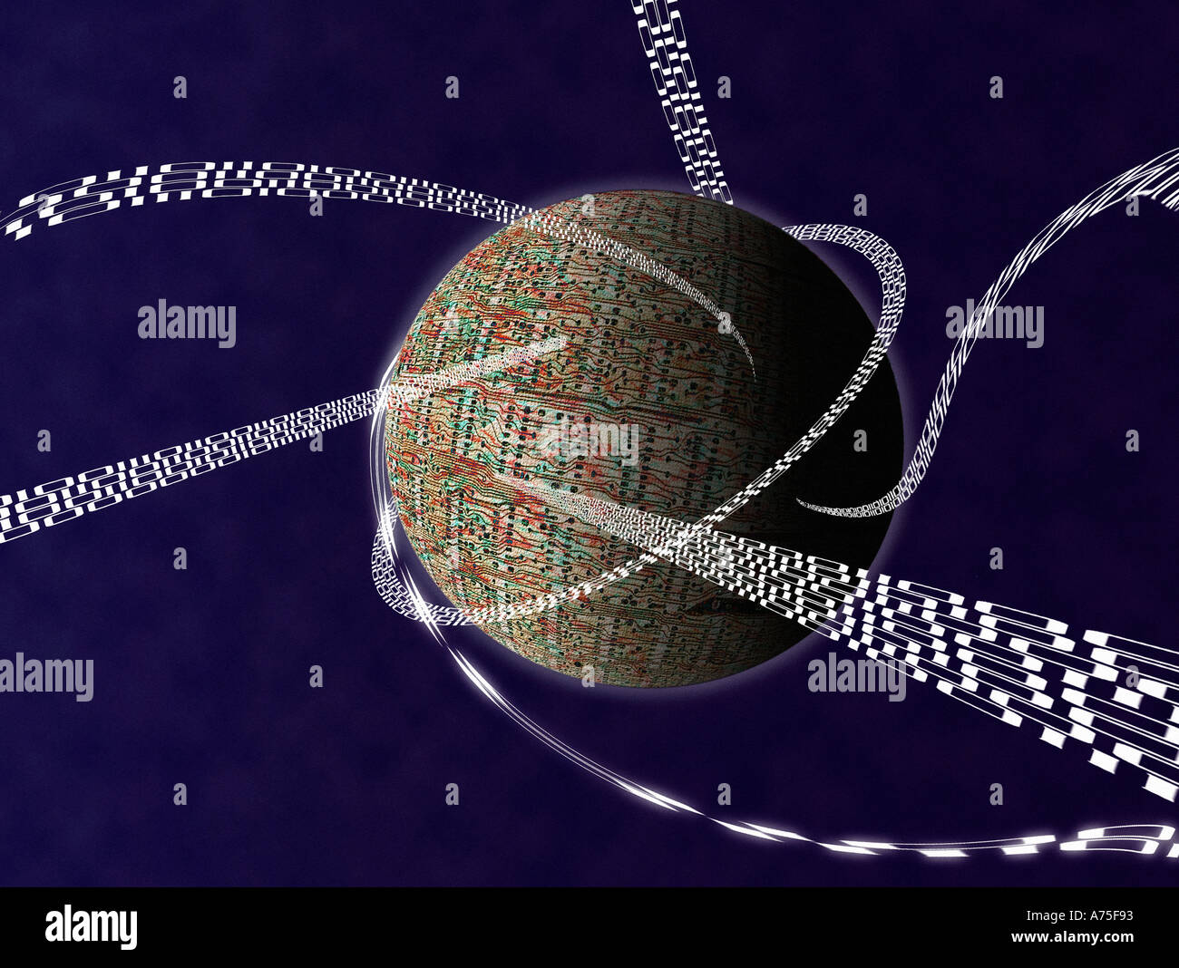 Digital world and electronic communication Stock Photo