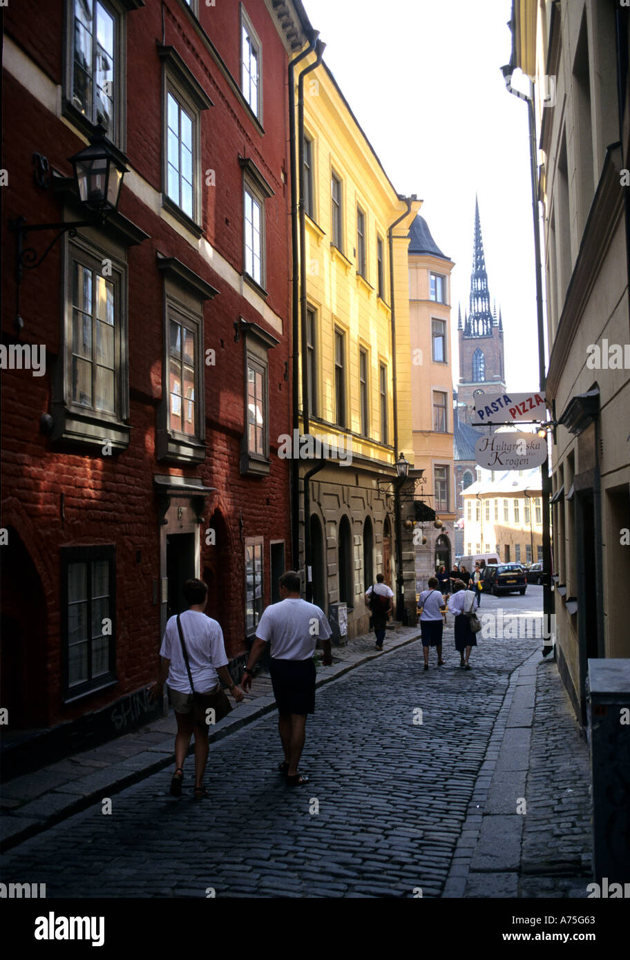 A Street in GAMAL STAN STOCKHOLM SWEDEN Stock Photo
