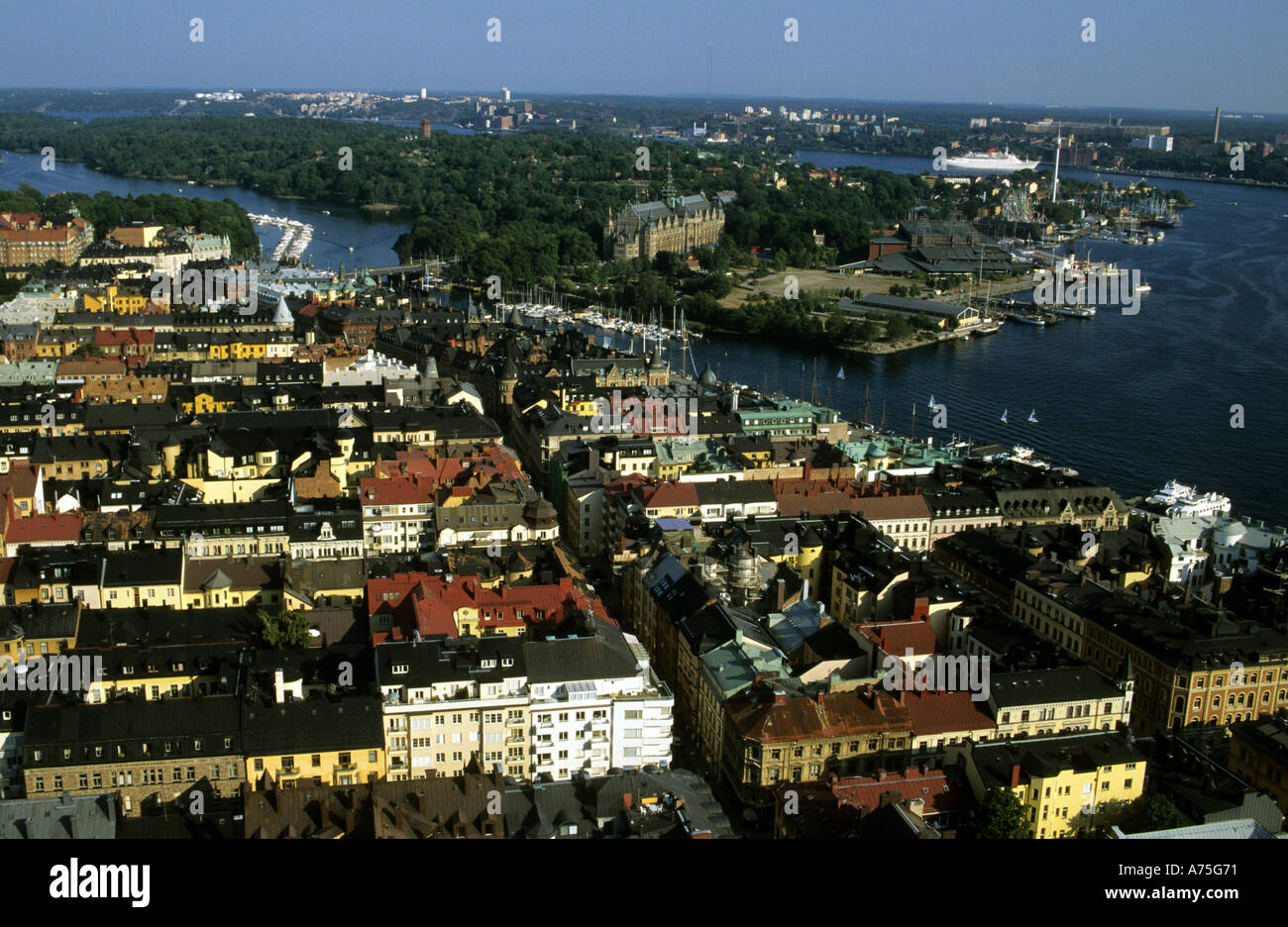 ARIEL VIEW OF STOCKHOLM SWEDEN Stock Photo