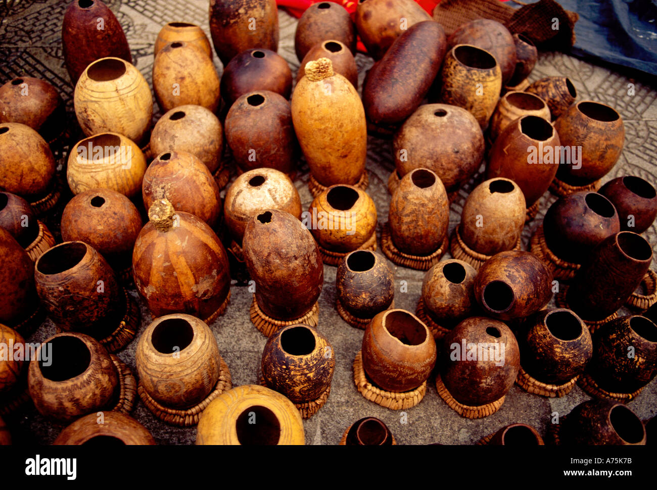 Gourds for sale in Plaza Mayor Antigua Sacatepequez Department Guatemala Central America Stock Photo
