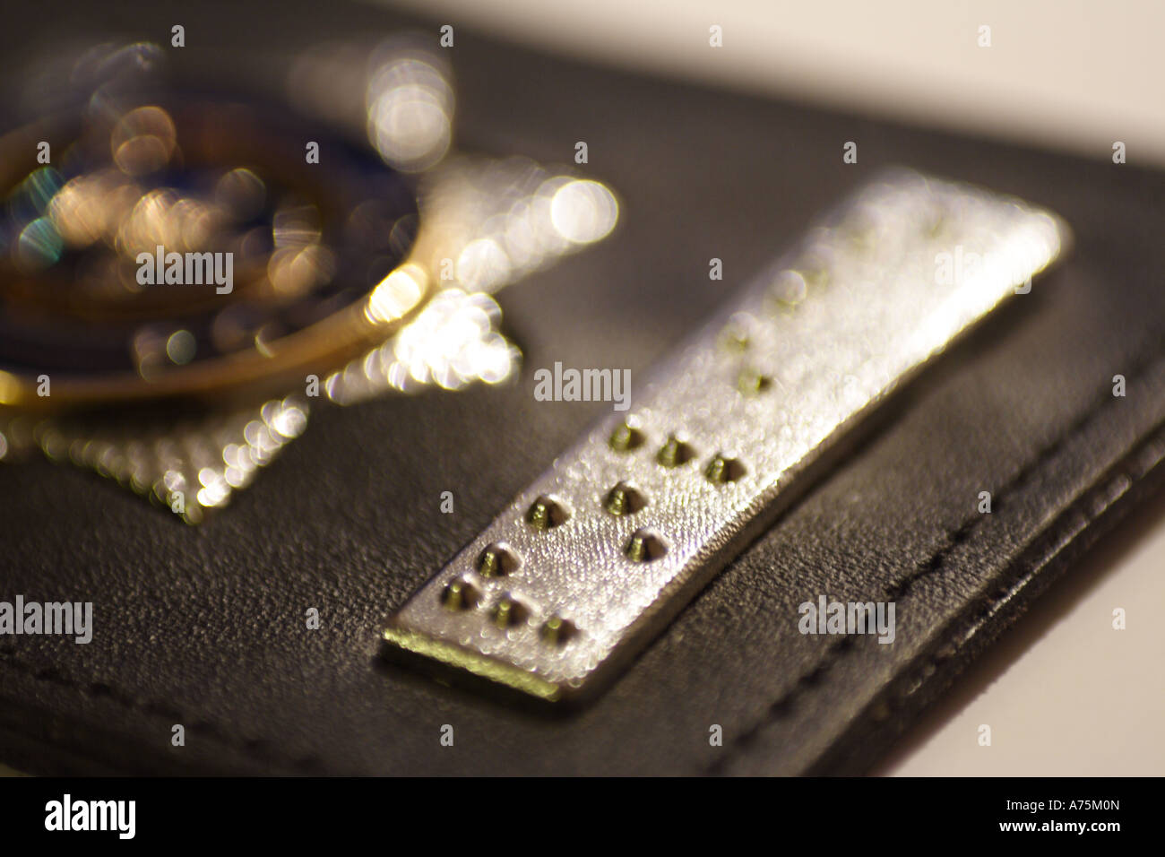 Braille on Police Warrant Card Stock Photo