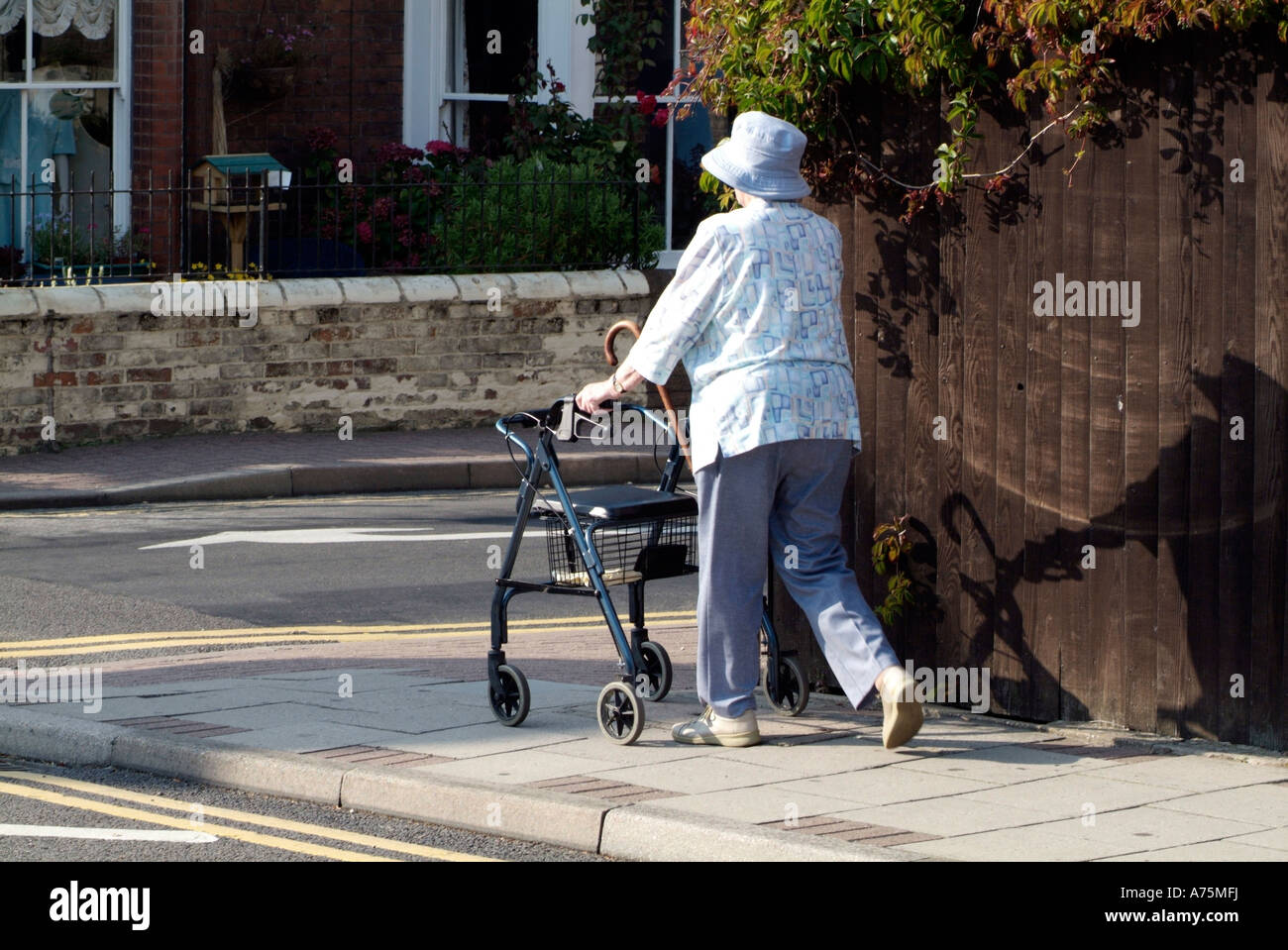 old women with walking aid Stock Photo - Alamy
