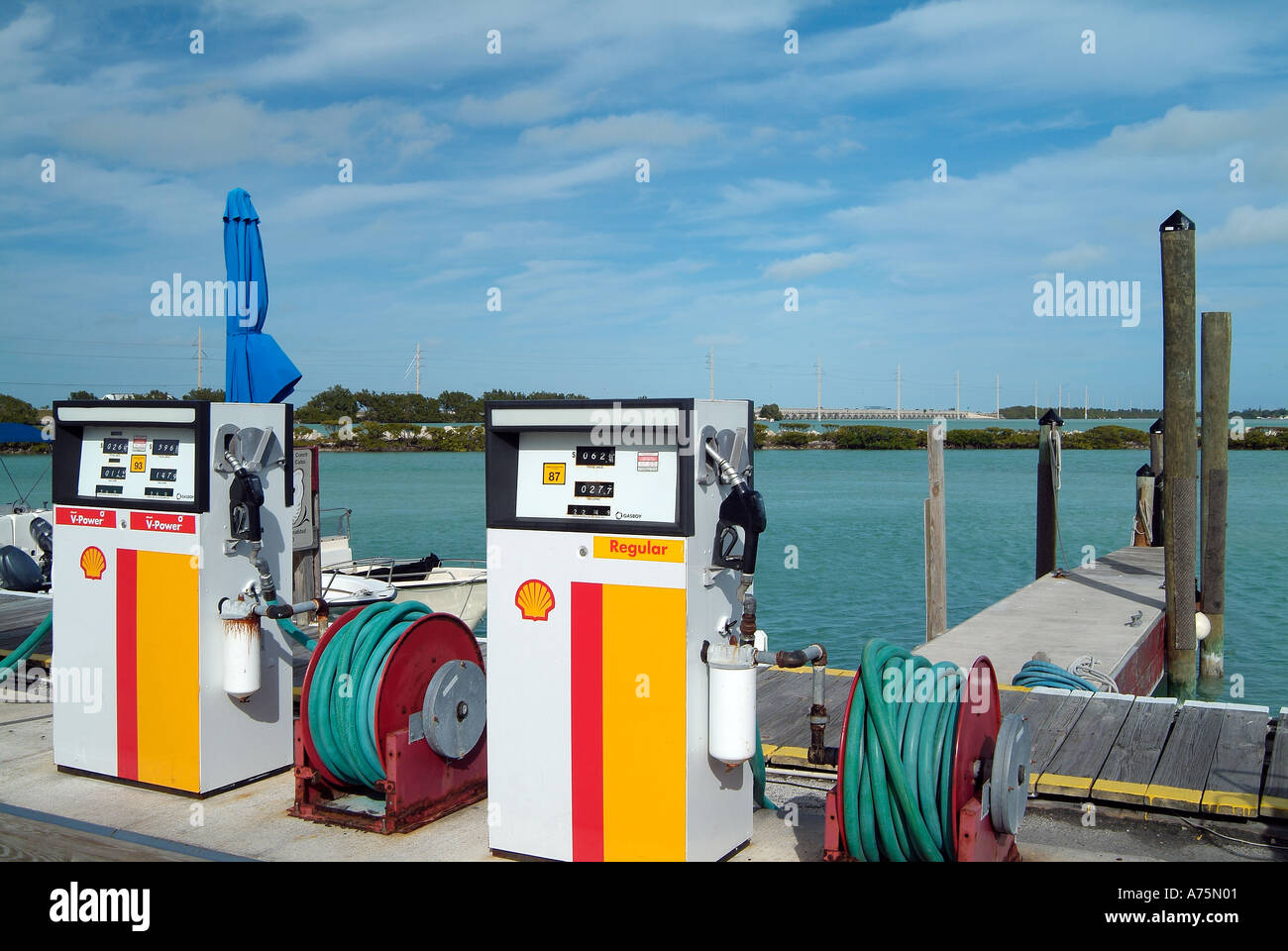 Gas station for boat in Florida Stock Photo Alamy