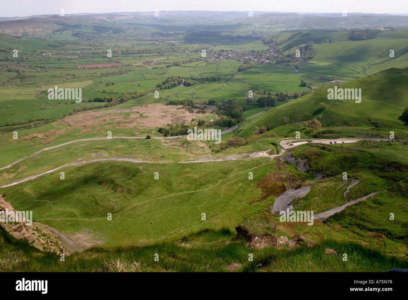 The old A625 Road closed due to landslides from Mam Tor Castleton
