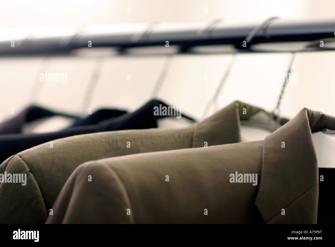 Suits at dry cleaning Stock Photo Alamy