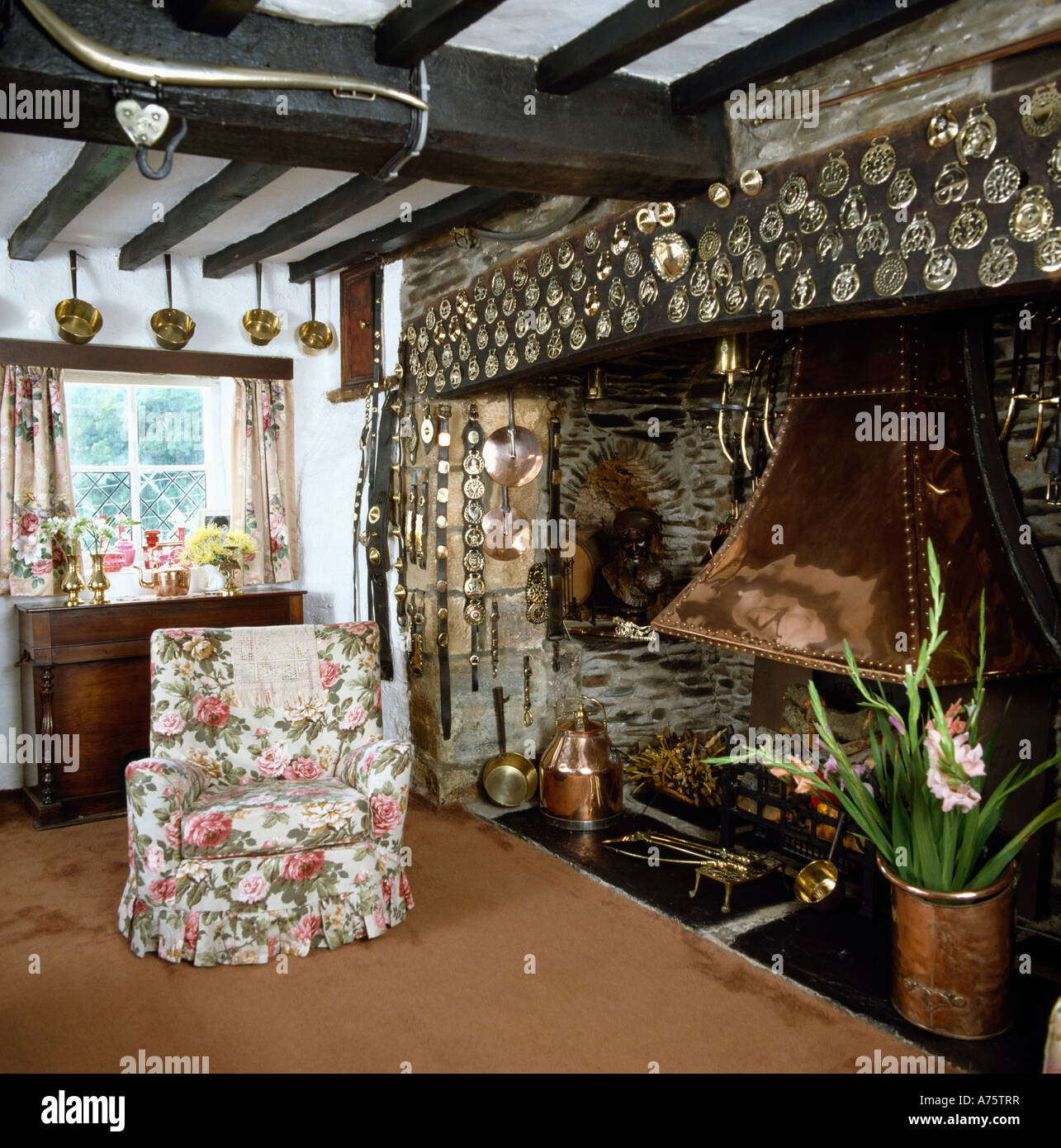 Floral Print Armchair