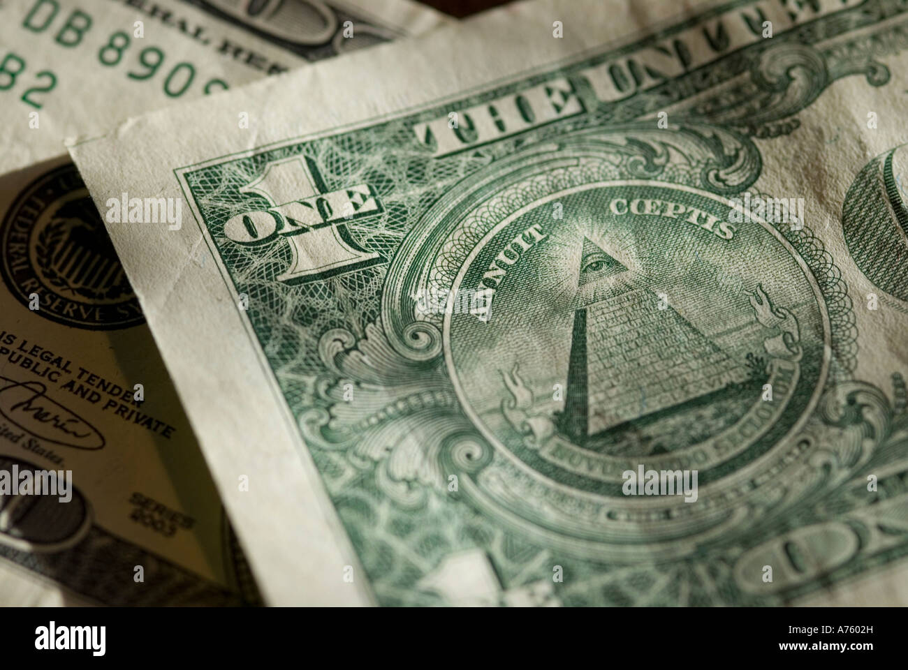 Corner of an american dollar bill Stock Photo