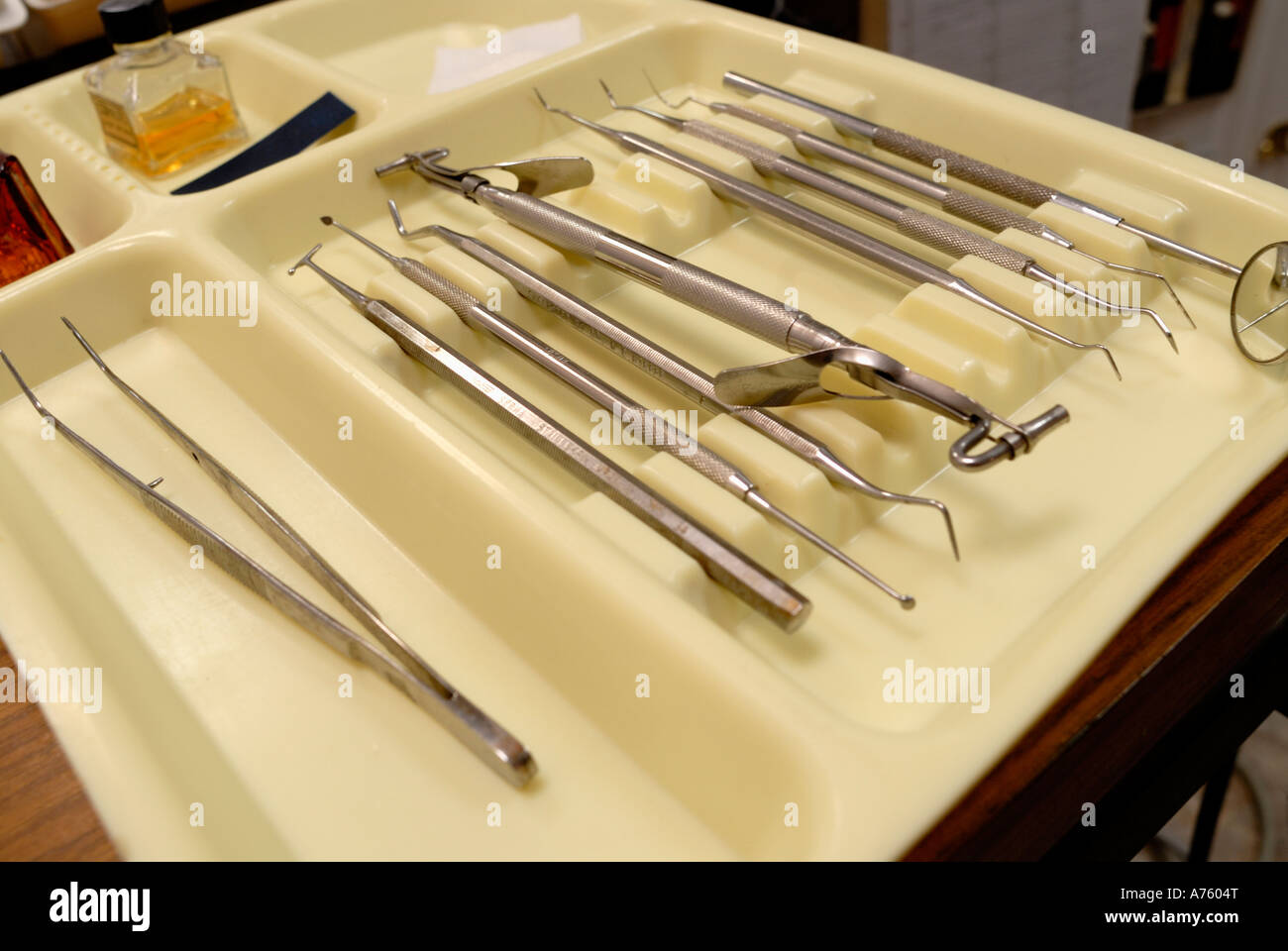 Tray of Dental Tools stock image. Image of dentist, gauze - 12539807