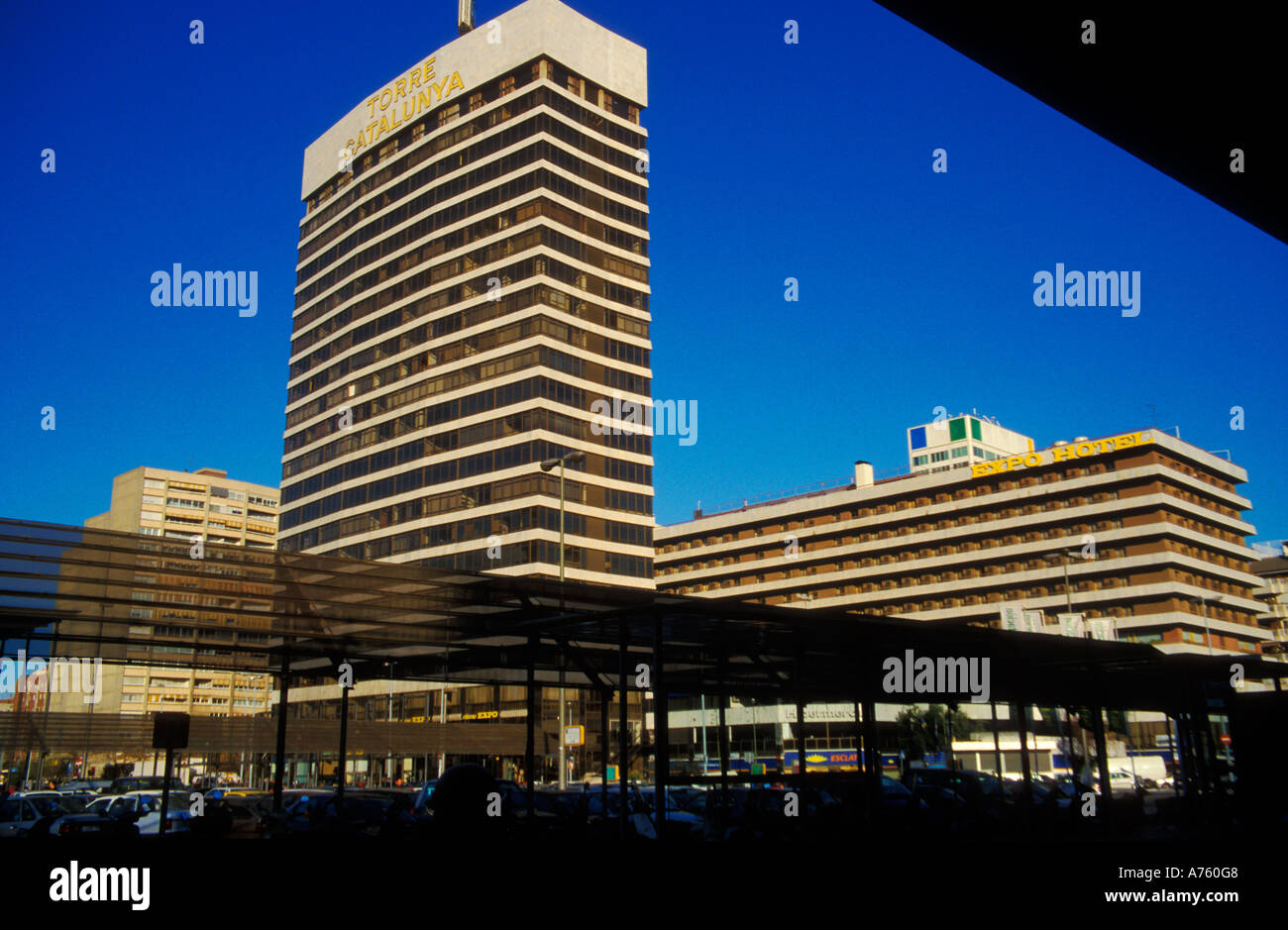 Area Sants with modern architecture and railway station Stock Photo