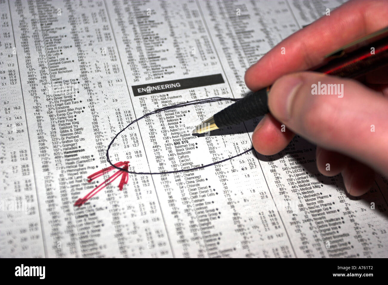 Investor picking shares to trade in the world stock markets. Stock Photo