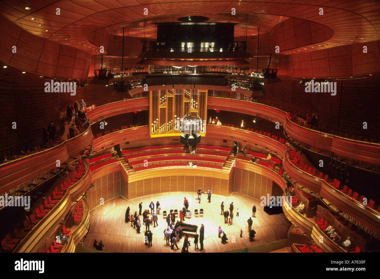Interior of Verizon Hall Stage and Seats During Inauguration Stock